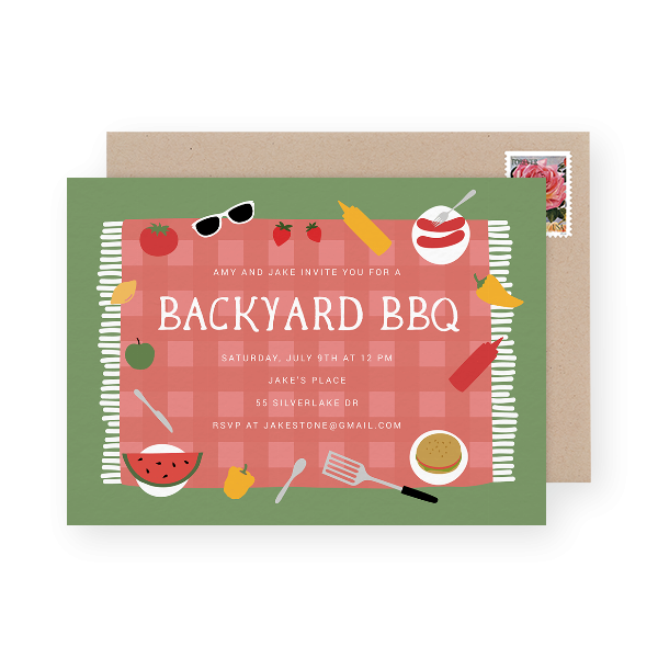 Picnic blanket party invitation