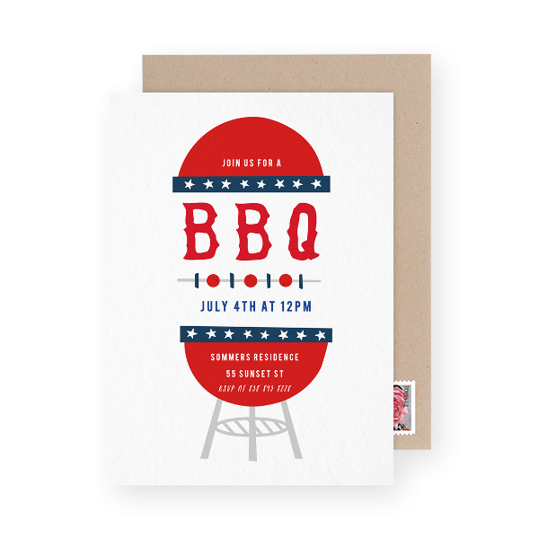 July 4th BBQ Party Invitation