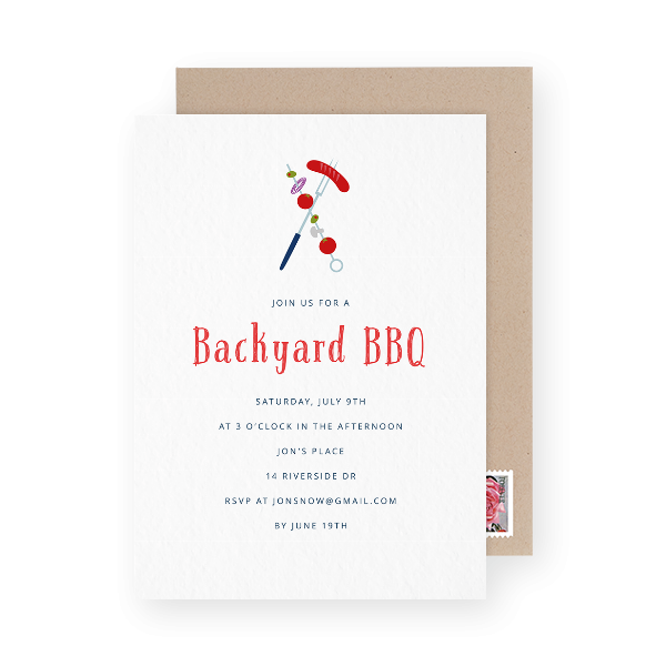 Shish kebab BBQ party invitation