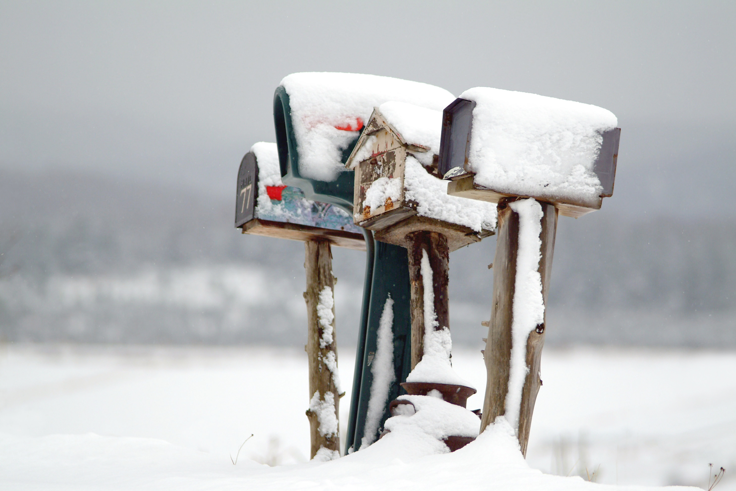 Mailbox in the north america countryside