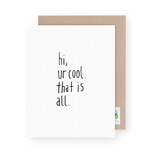 minimalist funny hello card
