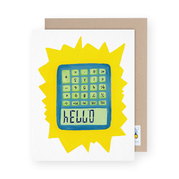 calculator illustration hello card