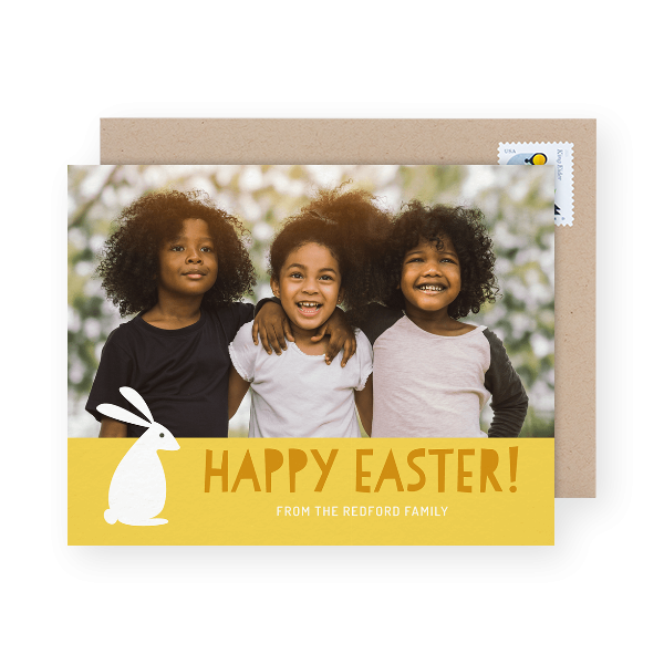 yellow photo easter card