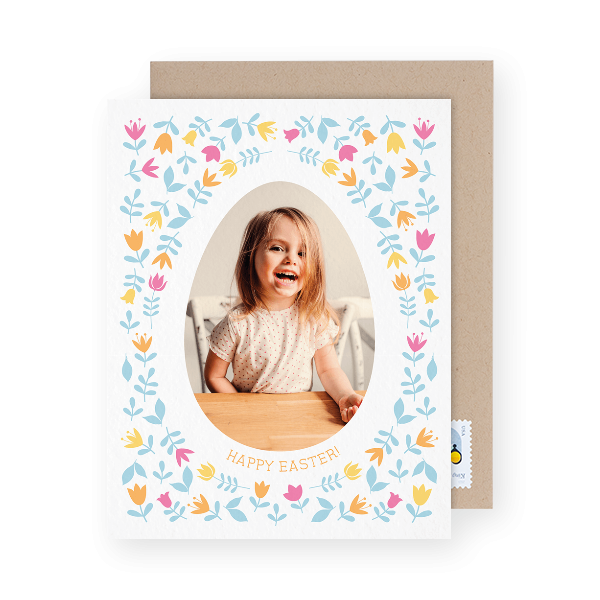 floral photo easter card