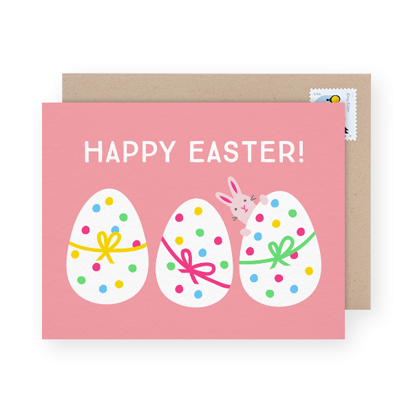 pink easter greeting card