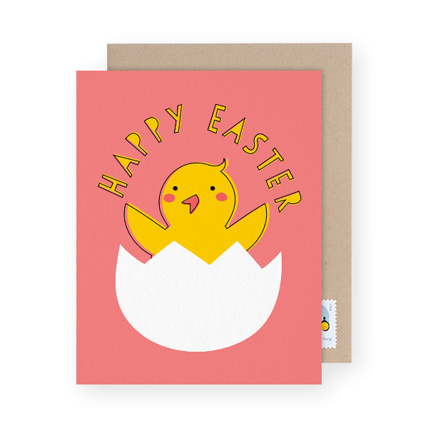 adorable chick easter greeting card