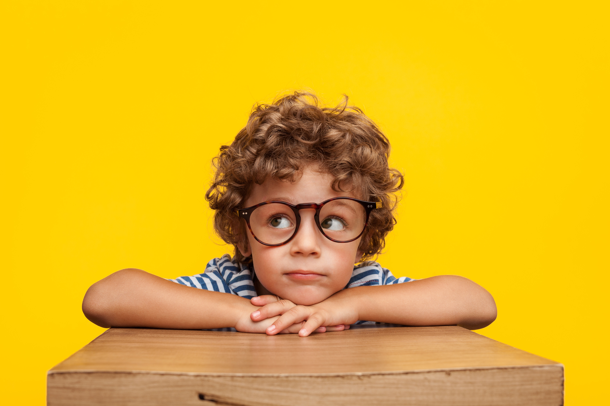 a child at a desk