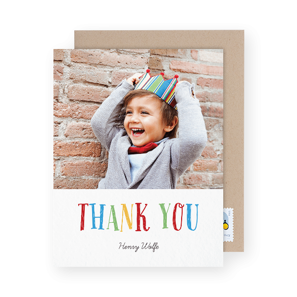 kids photo thank you card