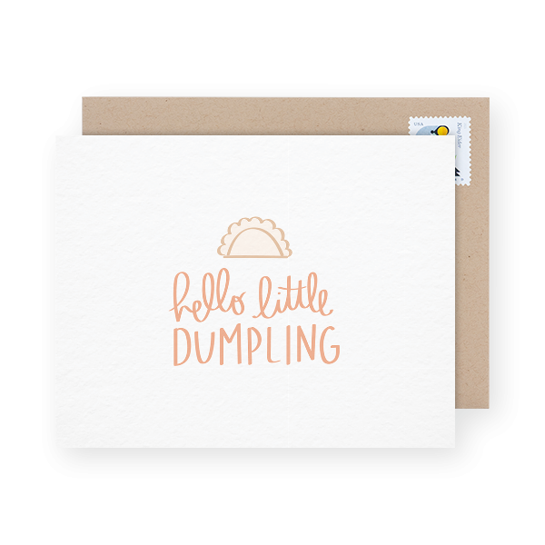 hello little dumpling congrats card