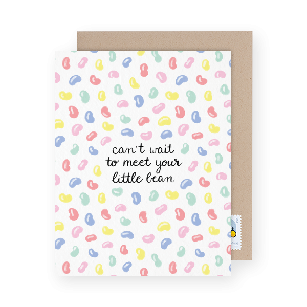 jelly bean pregnancy pun congrats card