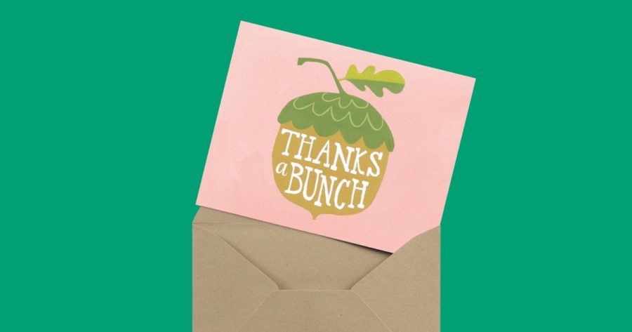thanks a bunch baby shower thank you card