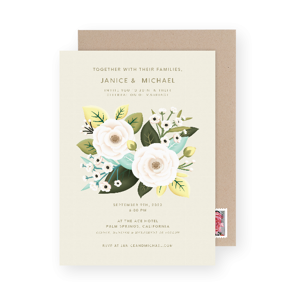beautiful botanical garden wedding invitation