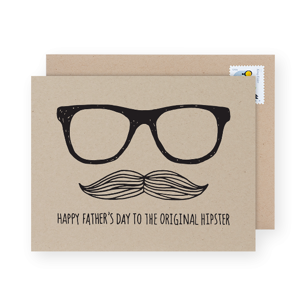 original hipster dad day card