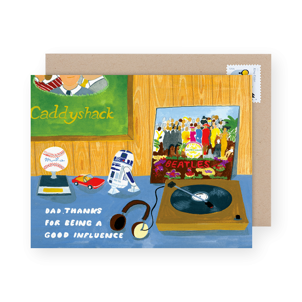 retro hand painted father's day greeting