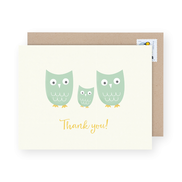 owl family baby shower thank you