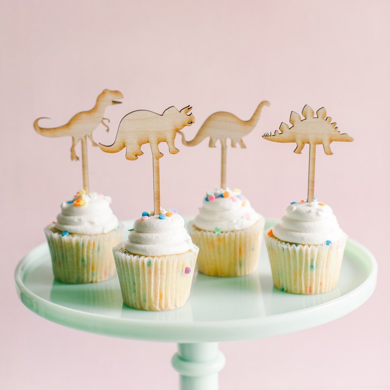 dino cupcake toppers