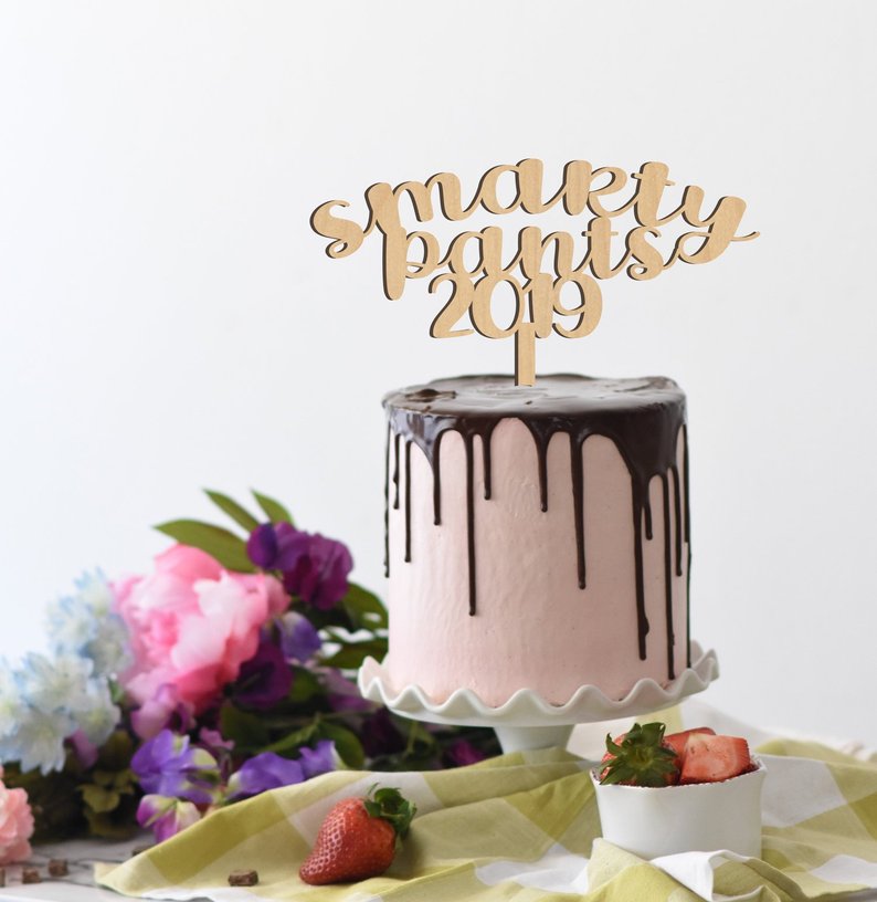 smarty pants cake topper