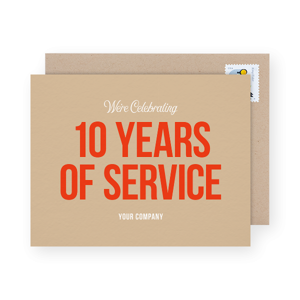 10 years of service business anniversary cards